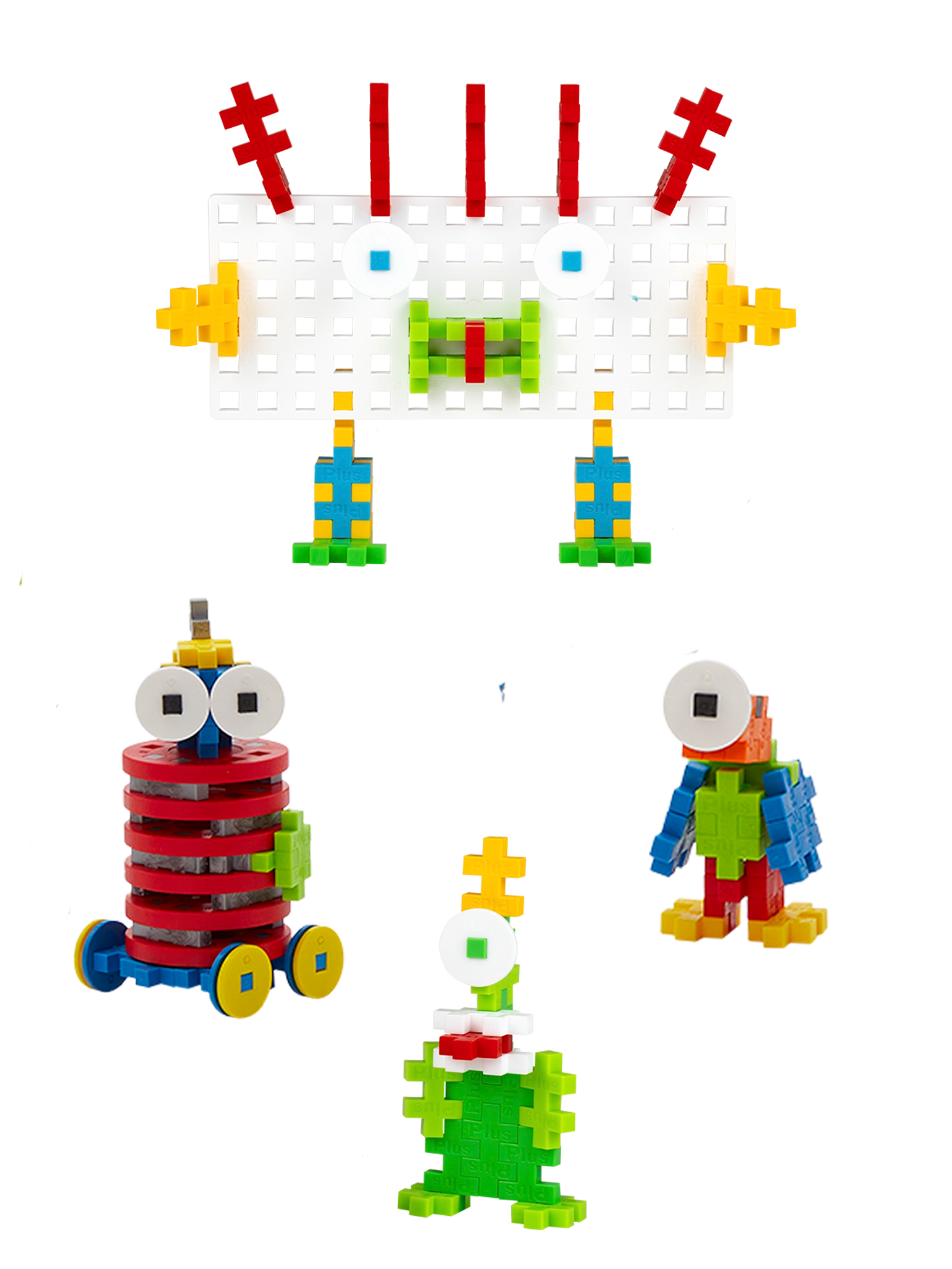 Hjul – 4 Röda hjul med 4 vita och 4 gula navkapslar